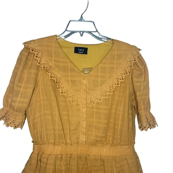 Vici Mustard Mini Dress - Picture 3 of 15